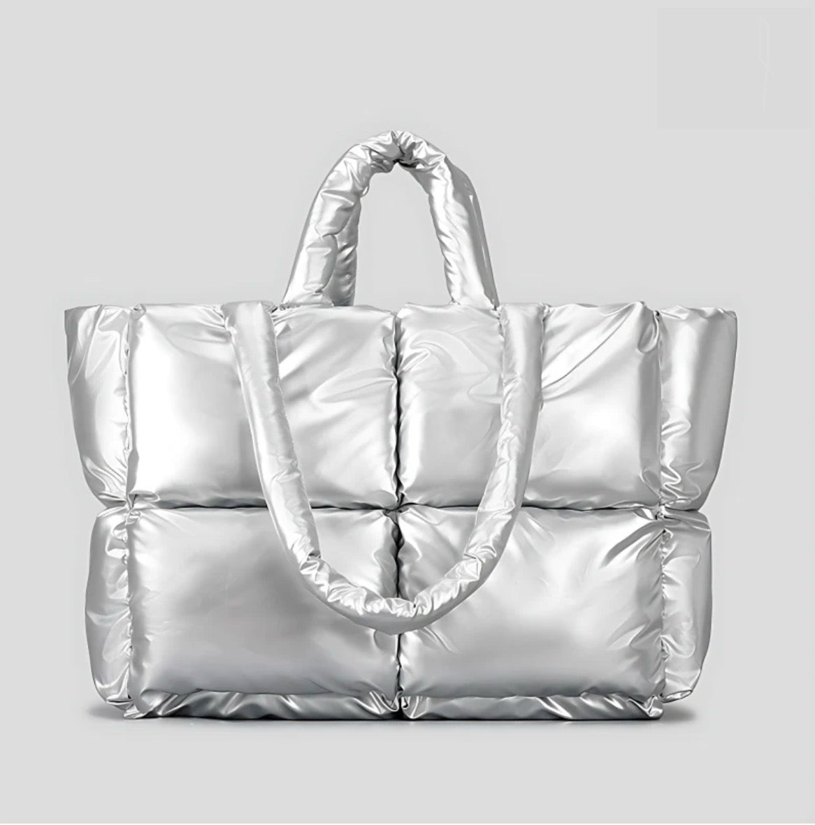 Fitfox Puffer Shopper Bag - Chrome