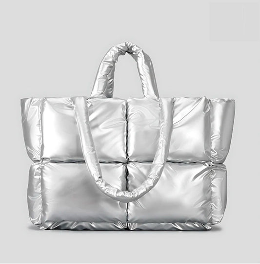 Fitfox Puffer Shopper Bag - Chrome
