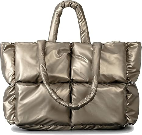 Fitfox Puffer Shopper Bag - Champagne